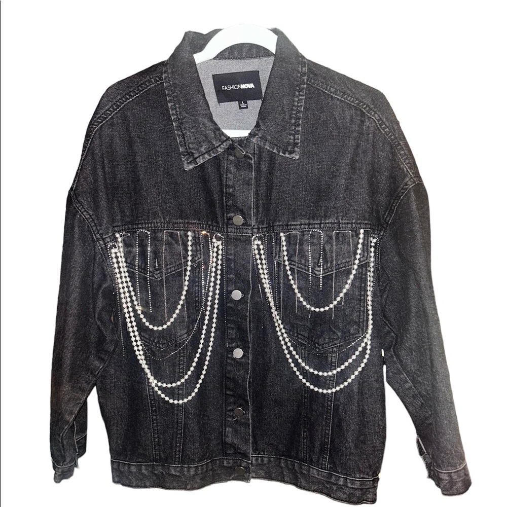 Fashion Nova Embellished Jean Jacket